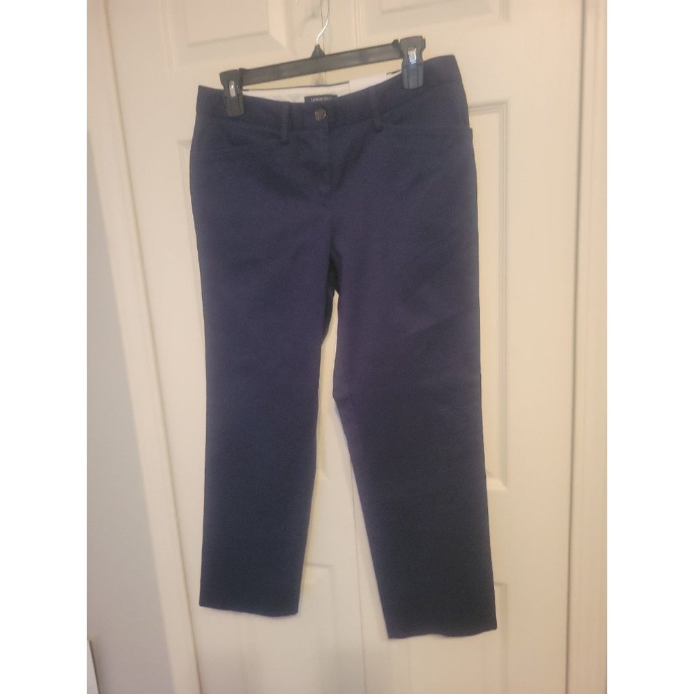 Lands End Mid Rise Ladies 4 Navy Pants